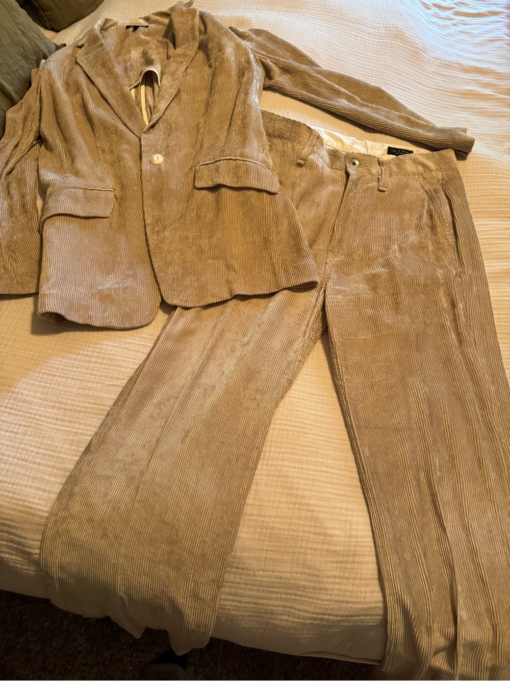 rag & bone Corduroy Blazer and Trousers in Beige